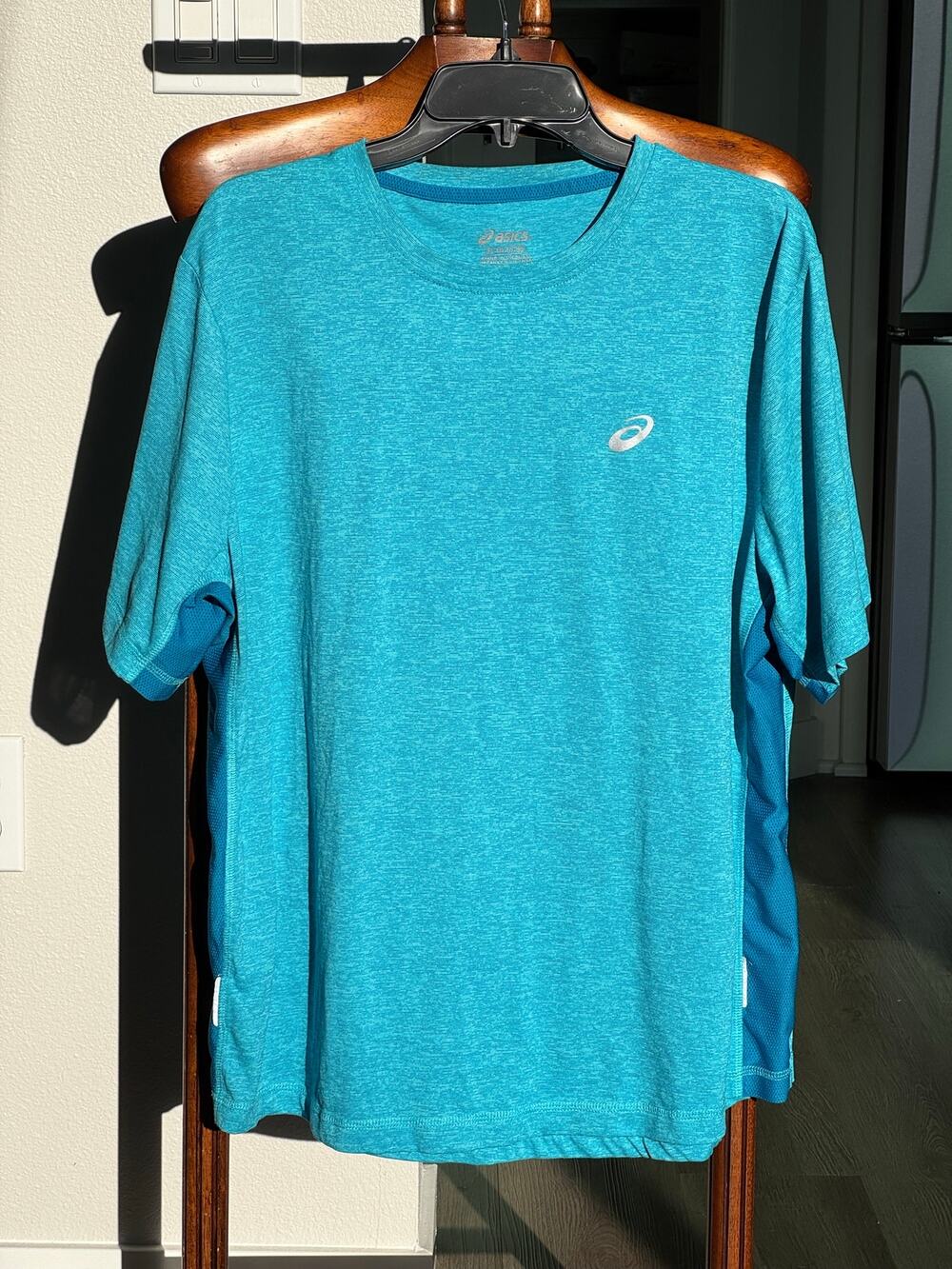 ASICS Running Shirt Men’s XL Blue Heather Performance Athletic Training Tee
